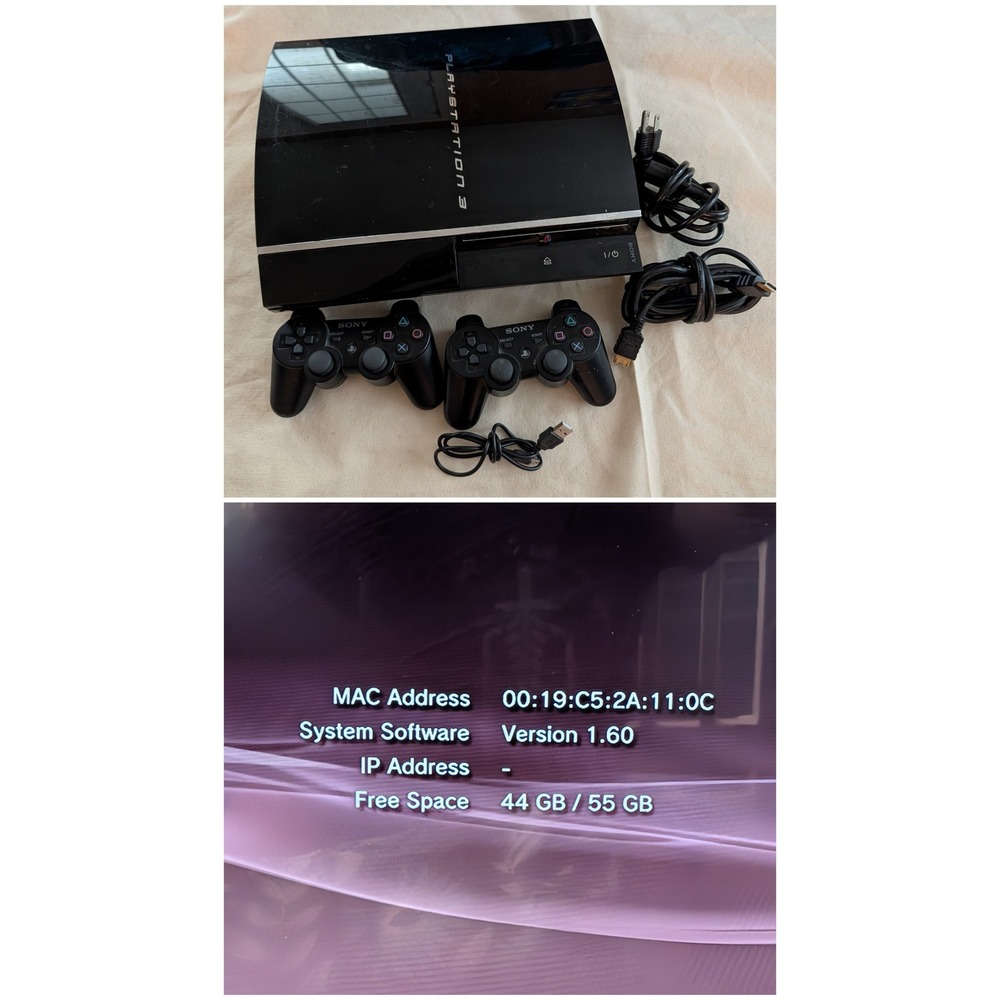 Sony PlayStation 3 PS3 Fat Console 60GB 4 USB Backwards Compatible Bundle